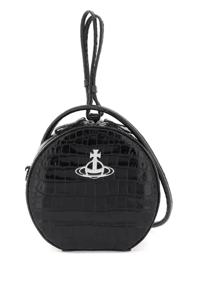 Vivienne Westwood Trendy Black Croco-embossed Handbag For Fashion Savvy Shoppers