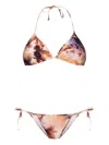 Vivienne Westwood Multicolor Cherubs Triangle Padded Bikini In Neutrals