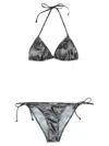Vivienne Westwood Triangle Top Bikini With Adjustable Straps And All-over Print In Silver