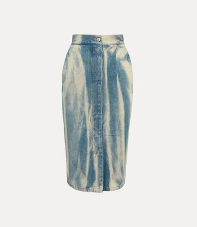 Vivienne Westwood Trouser Skirt Bleach Denim Blue 28 Women