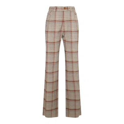 Vivienne Westwood Ray Tartan High Rise Straight Pants In Green