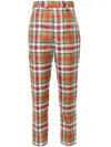 Vivienne Westwood High-waisted Wool Check Trousers In Red