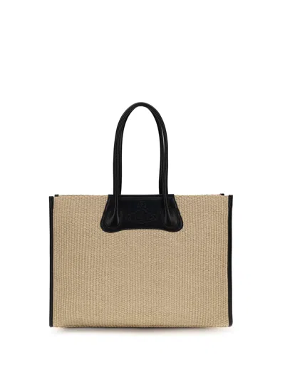Vivienne Westwood Troy Tote Bag In Beige