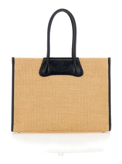 Vivienne Westwood Troy Tote Bag In Beige