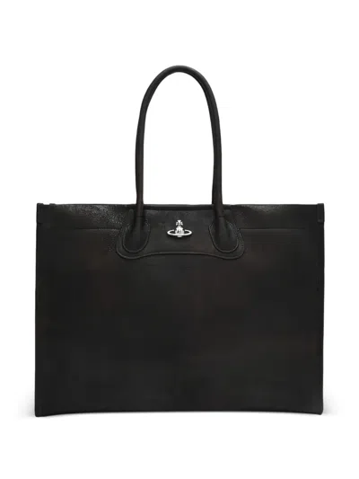 Vivienne Westwood Shoulder Bag Shopper Style Top Handles In Black