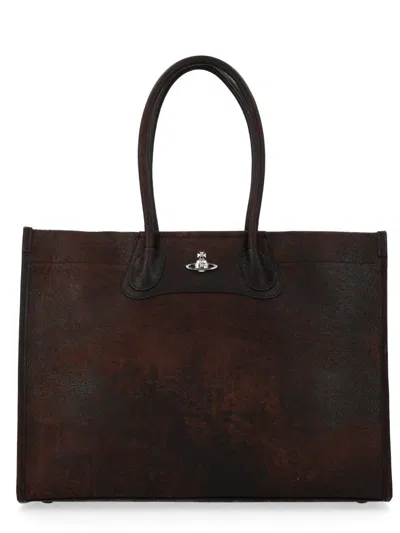 Vivienne Westwood "troy" Tote Bag In Brown