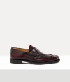 Vivienne Westwood Tuesday Coin Loafer Brushed Leather Oxblood 6-39 Women In Animal Print