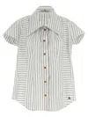 Vivienne Westwood Cotton Shirt With All-over Logo Print In White