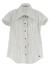 Vivienne Westwood Cotton Shirt With All-over Logo Print In White