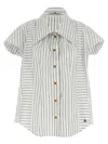 Vivienne Westwood Cotton Shirt With All-over Logo Print In White