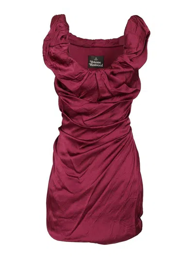 Vivienne Westwood Twisted Ginnie Mini Dress In Dark Red
