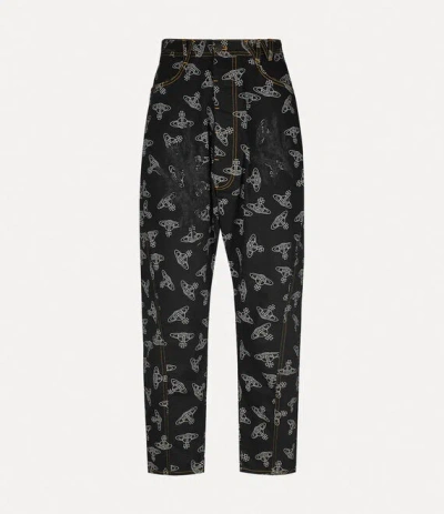 Vivienne Westwood Twisted Seam Jeans Cotton Black-orbs L Men In Black/orbs