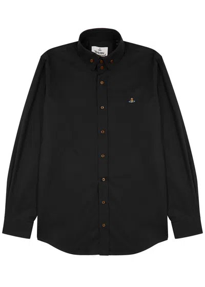 Vivienne Westwood Two Button Krall Cotton Shirt In Black