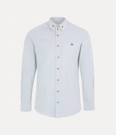 Vivienne Westwood Two Button Krall Shirt Classic Oxford Shirt Ink-stripe 54 Men In Blue