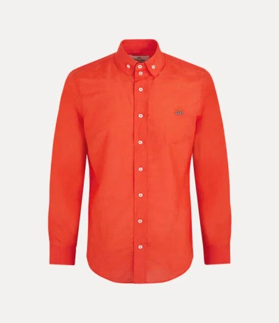 Vivienne Westwood Two Button Krall Shirt Co. Silk Mussola Orange 54 Men