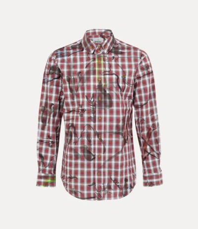 Vivienne Westwood Two Button Krall Shirt Printed Check Red 54 Men In Multi