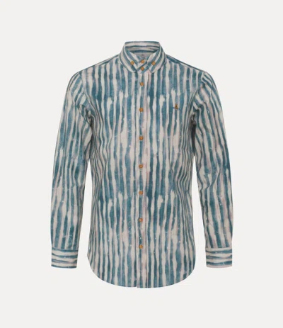 Vivienne Westwood Two Button Krall Shirt Printed Oxford Shirt Painted-stripes 56 Men