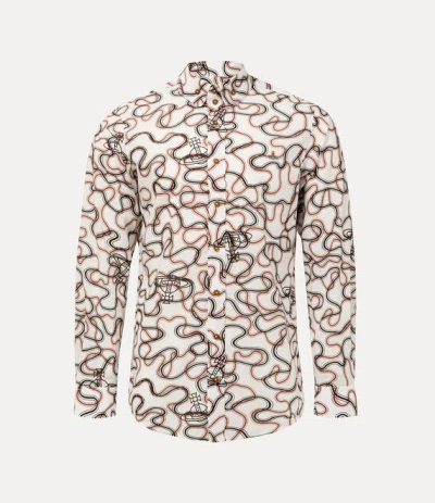 Vivienne Westwood Two Button Krall Shirt Printed Tana Lawn White-wiggle 56 Men In Multi