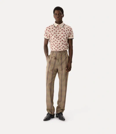 Vivienne Westwood Two Button Polo Printed Piquet Floral S Men In Brown