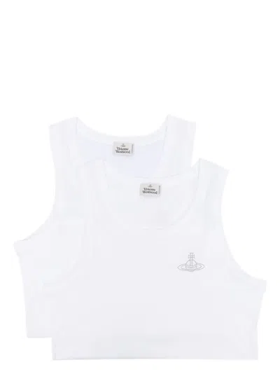 Vivienne Westwood Two-pack Logo-print Tank Tops In White