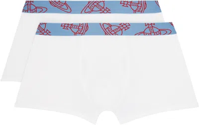Vivienne Westwood Two-pack White & Blue Band Boxer Briefs