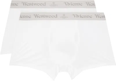 Vivienne Westwood Two-pack White & Gray Band Boxer Briefs In Ss24-a401