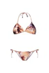 Vivienne Westwood Multicolor Cherubs Triangle Padded Bikini In Pink