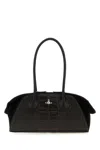 Vivienne Westwood Two-tone Leather And Suede Small Shirley Shoulder Bag In White