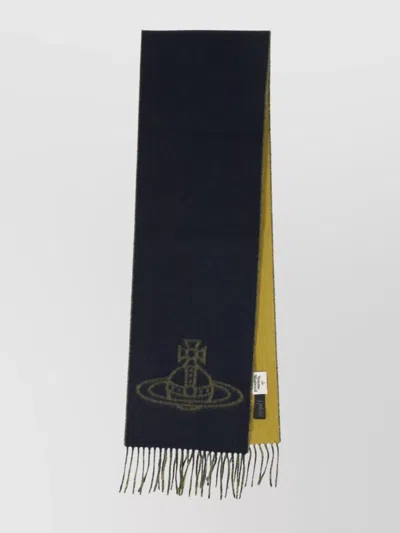 Vivienne Westwood Two-tone Scarf Fringe Detail In Black