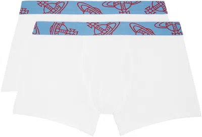 Vivienne Westwood Two-pack White Cotton Boxer Briefs In Multi