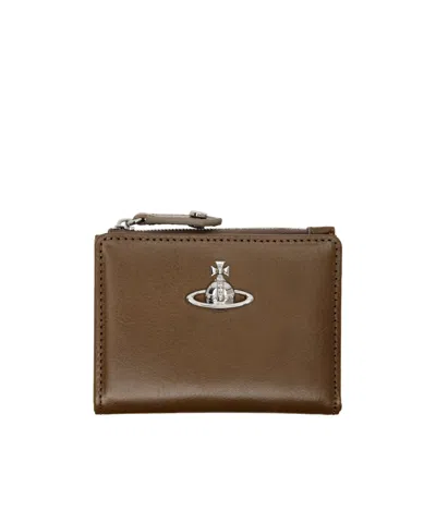 Vivienne Westwood Ultra-thin Flip Card Holder In Green