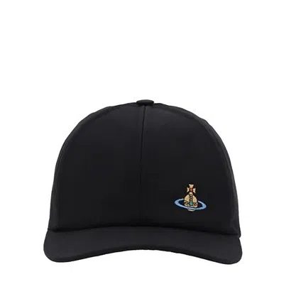 Vivienne Westwood Uni Colour Baseball Cap In Black