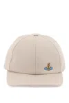 VIVIENNE WESTWOOD UNI COLOUR BASEBALL CAP WITH ORB EMBROIDERY