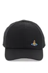 VIVIENNE WESTWOOD UNI COLOUR BASEBALL CAP WITH ORB EMBROIDERY
