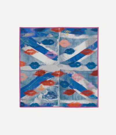 Vivienne Westwood Union Jack Kiss Square Navy Union Jack/kisses Unisex In Blue