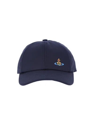 Vivienne Westwood Unisex 100% Cotton Hat In Blue