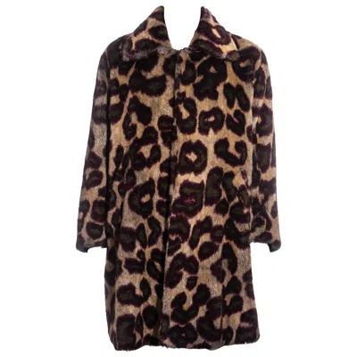 Pre-owned Vivienne Westwood Unisex  Leopard Print Faux Fur Coat, Fw 1998 In Black