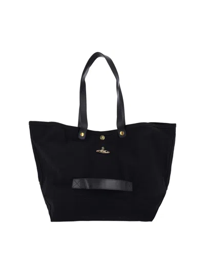 Vivienne Westwood 'utility' Large Tote Bag In Black