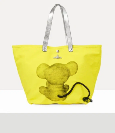 Vivienne Westwood Utility Shopper Printed Canvas Yellow-mouse