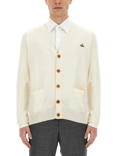 Vivienne Westwood V-neck Cardigan With Subtle Logo Detailing