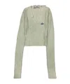 Vivienne Westwood V-neck Cropped Sweater In Green