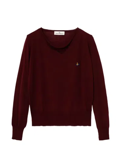 Vivienne Westwood Long-sleeved Pullover In Burgundy