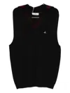Vivienne Westwood V-neck Sleeveless Knitwear In Black