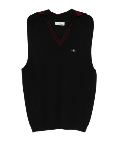 VIVIENNE WESTWOOD V-NECK SLEEVELESS KNITWEAR