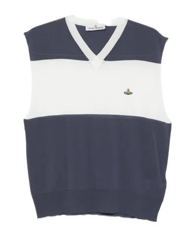VIVIENNE WESTWOOD V-NECK STRIPED VEST