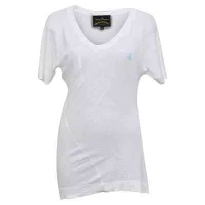 Vivienne Westwood V-neck T-shirt In White Cotton