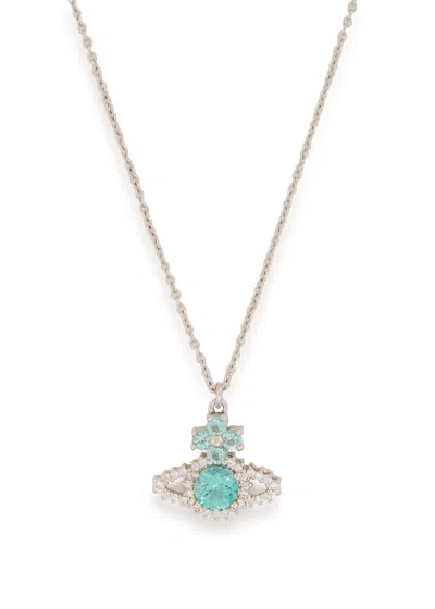 Vivienne Westwood Valentina Crystal-embellished Orb Pendant Necklace In Silver