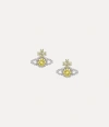 Vivienne Westwood Valentina Orb-embellished Stud Earrings In -platinum-yellow-white-cz