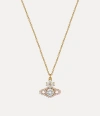 Vivienne Westwood Valentina Orb Pendant Necklace Gold-white-mauve-cz Gold-white-mauve-cz Women In Gold-white-mauve-cz