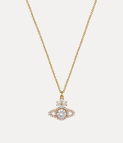 Vivienne Westwood Valentina Orb Pendant Necklace Gold-white-mauve-cz Gold-white-mauve-cz Women